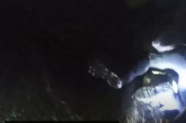 Shocking footage as woman falls at Welsh beach suffering serious injuries